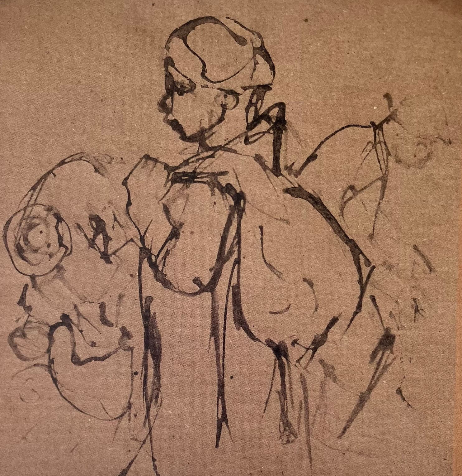 Woman carrying sack